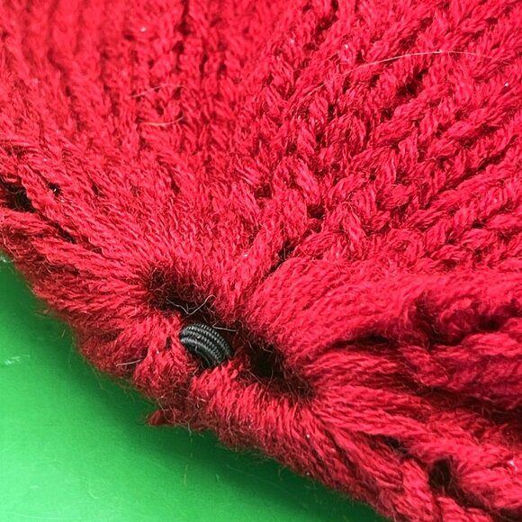 C.C. Exclusives Beanie Red Slouchy Ribbed Acrylic Knit Cuffed Fall Winter Hat - Picture 6 of 8